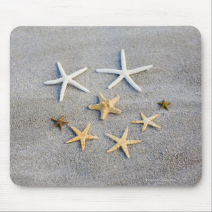 High angle view of a starfish on the beach mouse pad