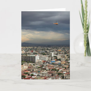 High Angle View Of Cityscape Against Cloudy Sky Card