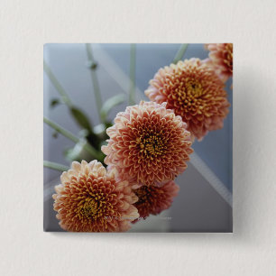 High angle view of flowers in a vase 15 cm square badge