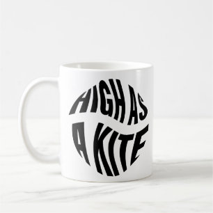 High As A Kite Black Typography Coffee Mug
