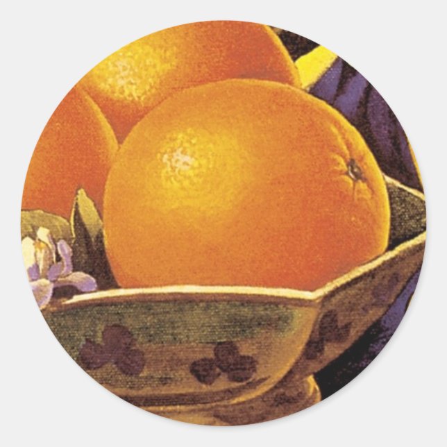 High Ball California Oranges Classic Round Sticker (Front)