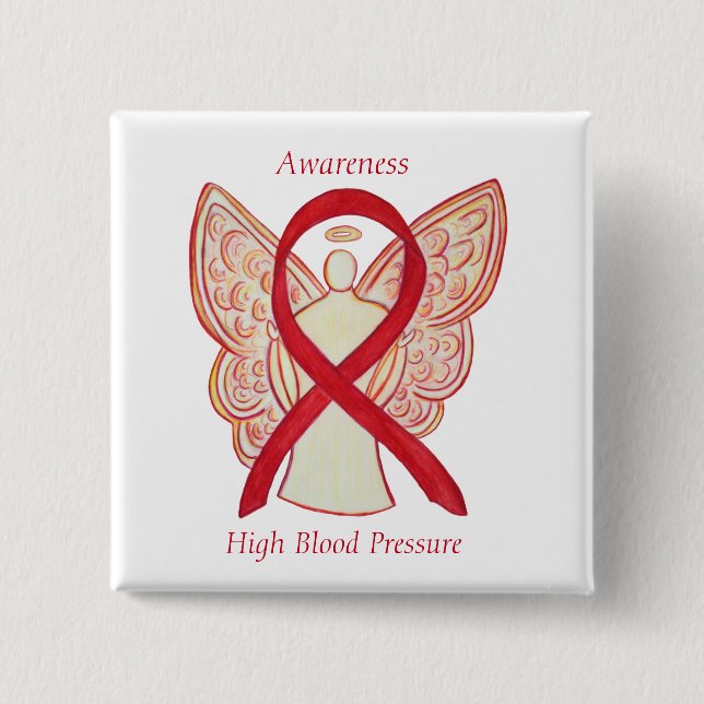 High Blood Pressure Awareness Angel Red Ribbon Pin (Front)
