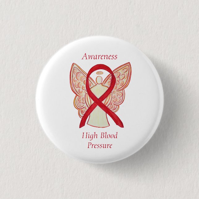 High Blood Pressure Awareness Angel Red Ribbon Pin (Front)