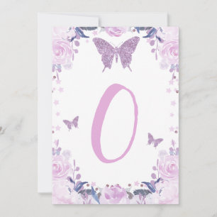High Chair Purple Butterfly 1st Birthday Letter Invitation