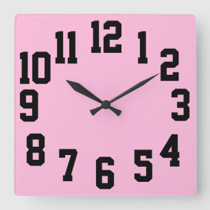High Contrast Big Numbers Easy Read Square Wall Clock