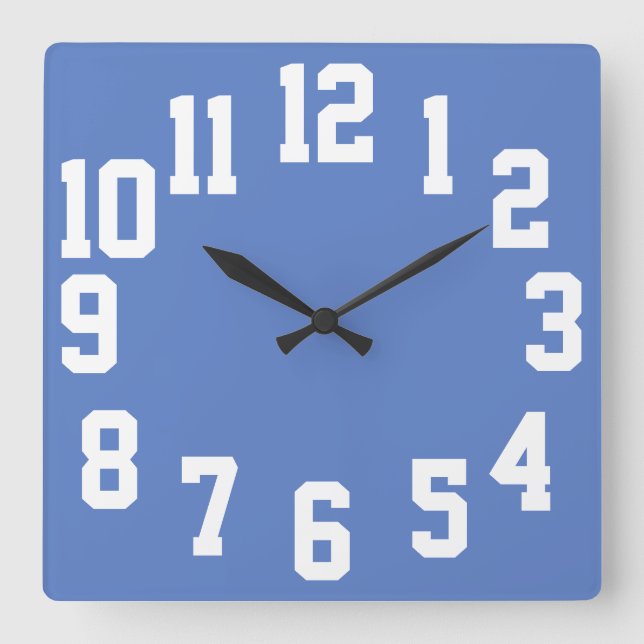 High Contrast Big Numbers Easy Read Square Wall Clock (Front)