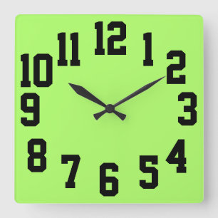 High Contrast Big Numbers Easy Read Square Wall Clock