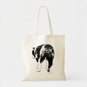 High-Contrast Bulldog, Festive Stride Tote Bag
