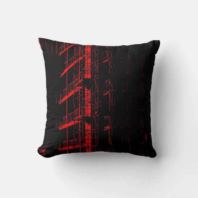 High Contrast Construction - Red Cushion (Front)