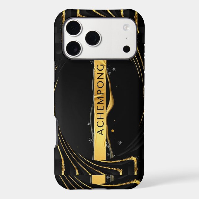 High-Contrast Elegance: Auric Cascade Flow Liquid  (Back)