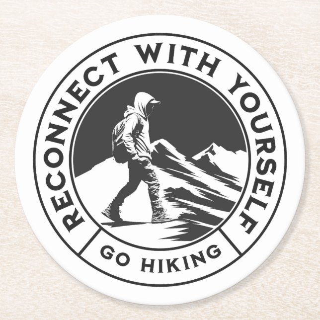 High Contrast Hiking Image on Coaster (Front)