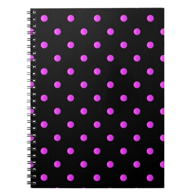 High Contrast Polkadots Pattern - Pink Notebook (Front)
