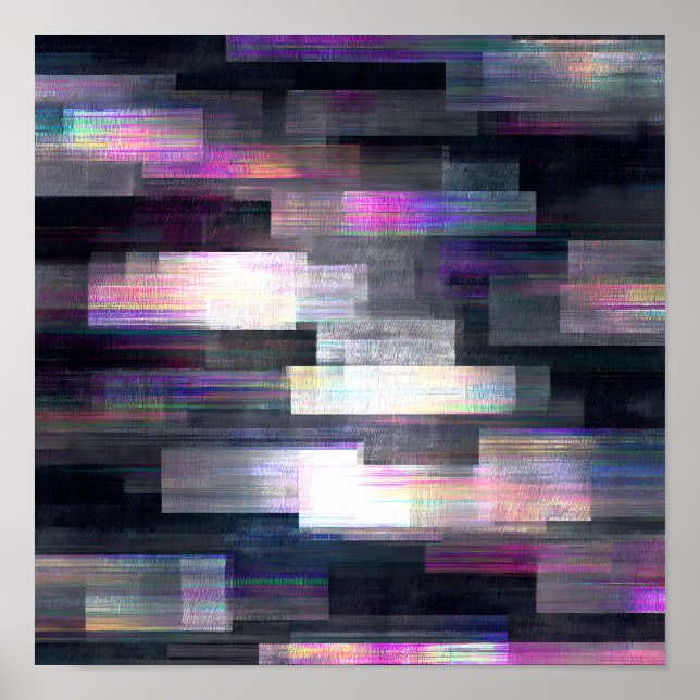 High-Contrast Seamless Texture: Transparent Glitch Poster (Front)