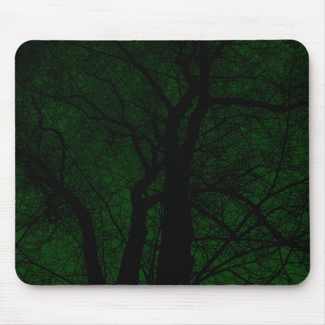 High Contrast Tree - Dark Green Mouse Pad (Front)