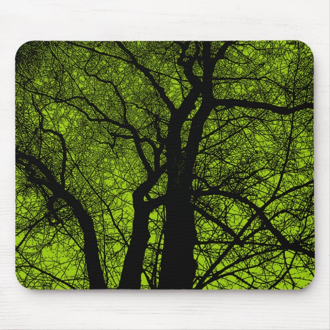 High Contrast Tree - Martian Green Mouse Pad (Front)