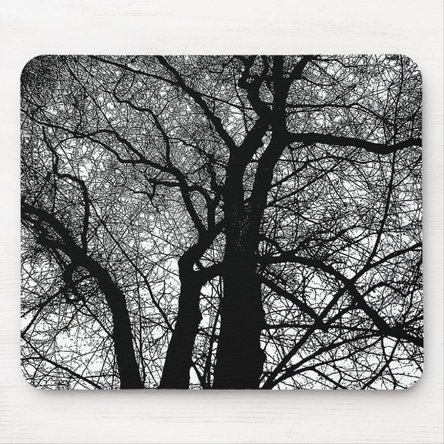 High Contrast Tree Mouse Pad (Front)