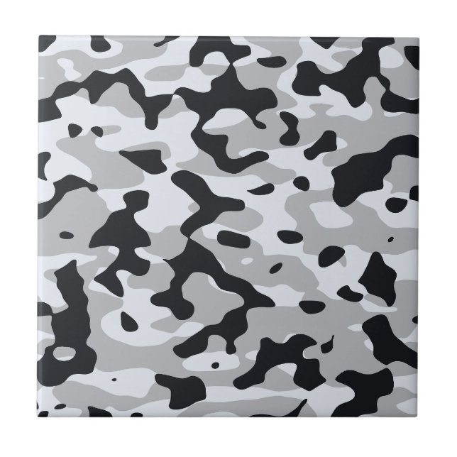 High contrast urban camouflage ceramic tile (Front)