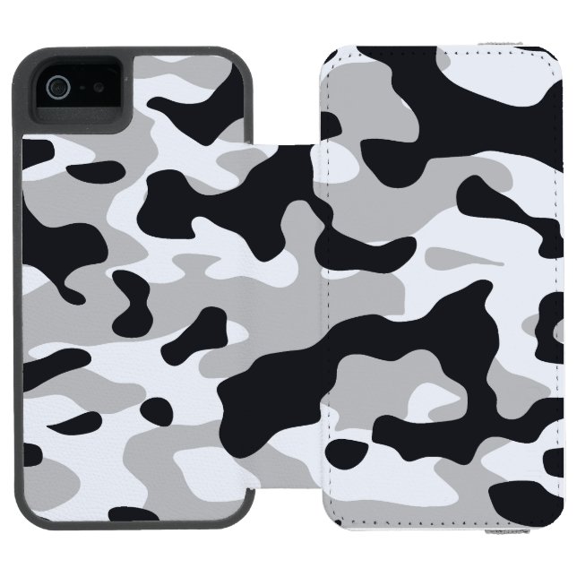 High contrast urban camouflage incipio iPhone wallet case (Folio Open)