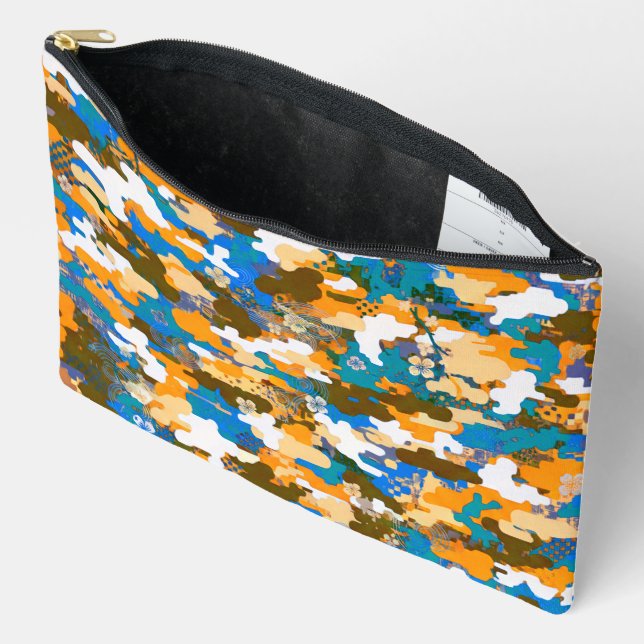 High-contrast Urban Digital Camouflage Pattern  Accessory Pouch (Open)