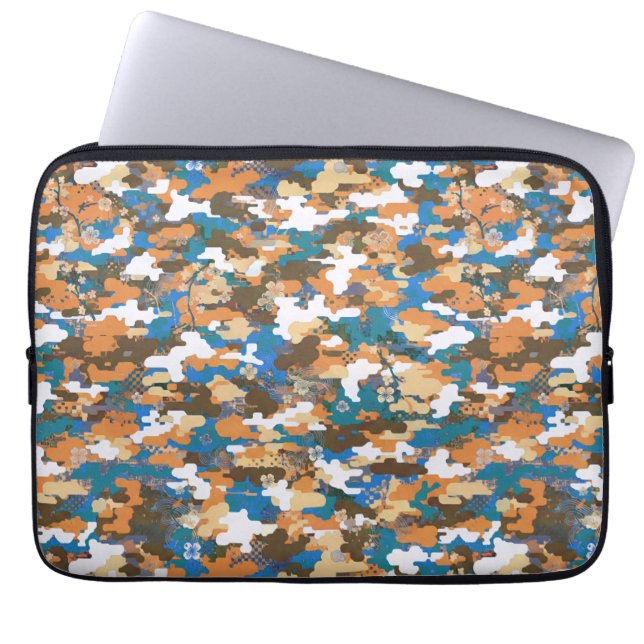 High-contrast Urban Digital Camouflage Pattern  Laptop Sleeve (Front)