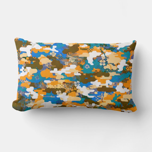 High-contrast Urban Digital Camouflage Pattern  Lumbar Cushion (Front)
