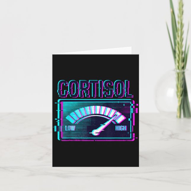 High Cortisol Levels Funny Stress Level Metre Meme Card (Front)