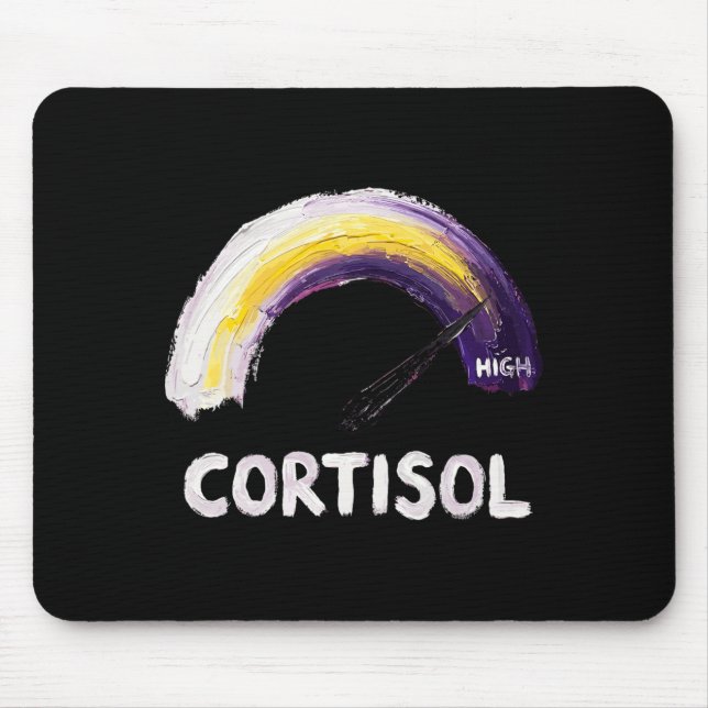 High Cortisol Levels Funny Stress Level Metre Meme Mouse Pad (Front)