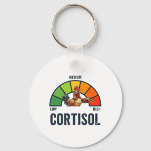High Cortisol Levels V Meme Funny Exited Chicken _ Key Ring
