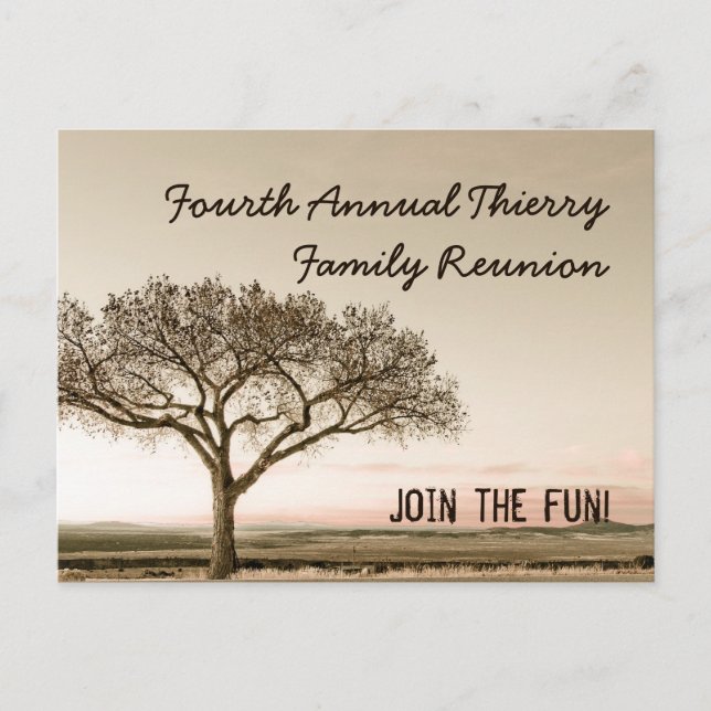 High Country Invite Postcard for Family Reunion (Front)
