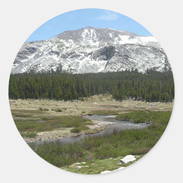 High Country Mountain Stream I Classic Round Sticker (Front)