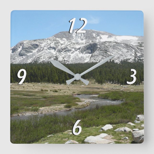 High Country Mountain Stream I Square Wall Clock (Front)
