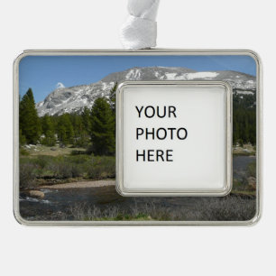 High Country Mountain Stream II at Yosemite Silver Plated Framed Ornament