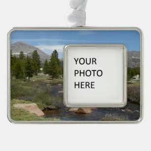 High Country Mountain Stream III at Yosemite Silver Plated Framed Ornament