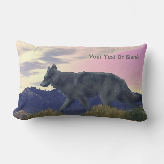 High Country Wolf Lumbar Cushion (Front)
