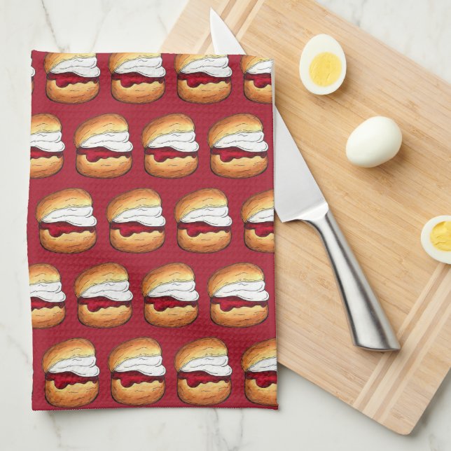 High Cream Tea Scone Jam UK British Bakery Food Towel (Quarter Fold)