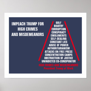 High Crimes and Misdemenours List Impeach Trump Poster