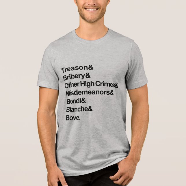 High Crimes & Misdemeanors - Impeach Bondi Blanche Tri-Blend Shirt (Front)