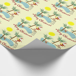 High Diving Santa Christmas Wrapping Paper