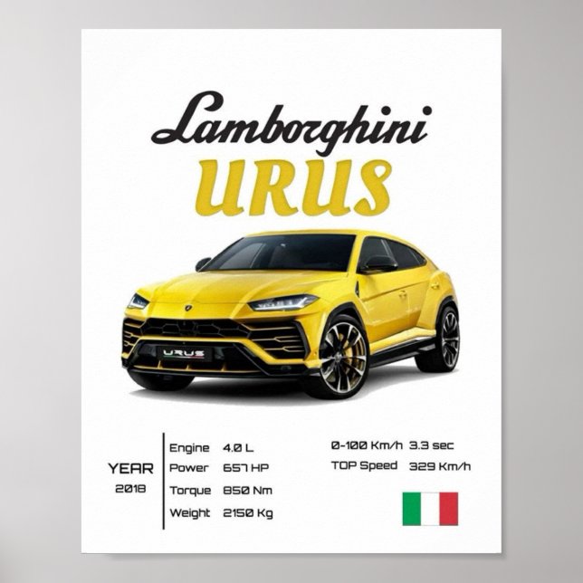 High-End Automotive Print | Italian Super SUV Urus (Front)