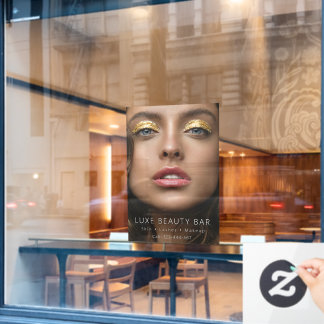 High-End Beauty Studio Poster Gold Makeup Aestheti