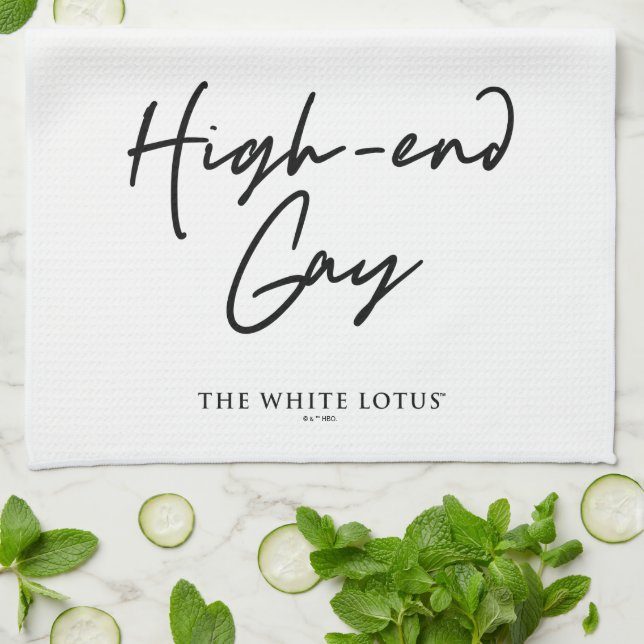 High-End Gay - The White Lotus Tea Towel (Folded)