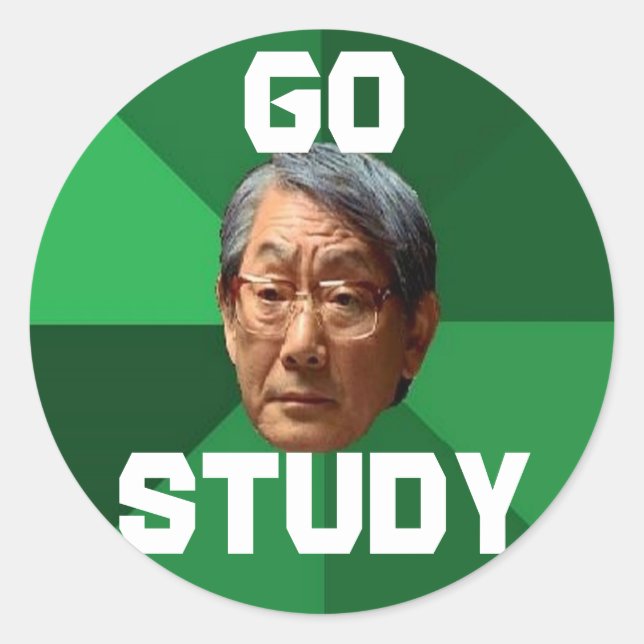 High Expectations Asian Father - customisable Classic Round Sticker (Front)