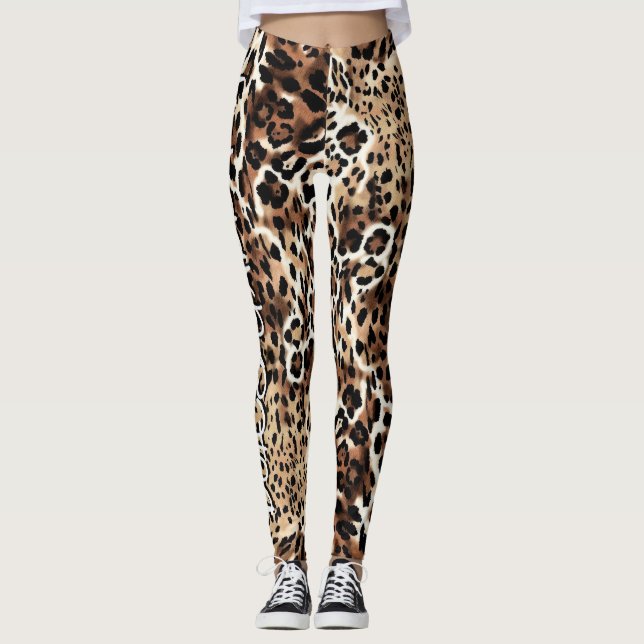 High-Fashion Italian Leopard Print Aesthetic Wrap Leggings (Front)