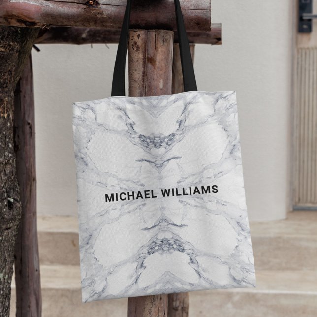 High Fashion Personalised Marble Pattern Tote Bag (Creator Uploaded)