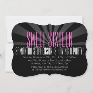 High-Fashion Spotlight Sweet 16 Party Invitations