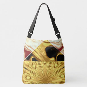 High-Fashion Statement: Achempong Crimson & Gold S Crossbody Bag