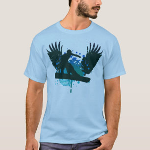 high-fi snowboarding. ocean fade w/ teal. T-Shirt