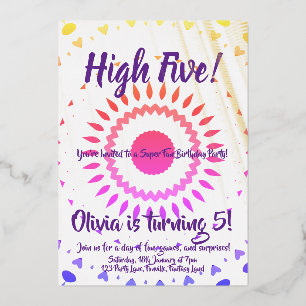 High Five! 5th Birthday Invitation Design