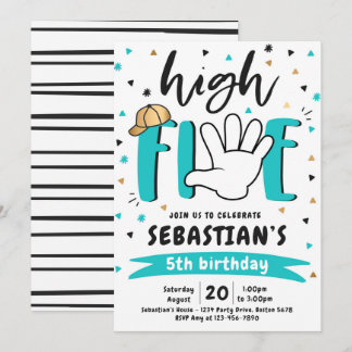 High Five Birthday Hi Five 5th Birthday Party Invitation