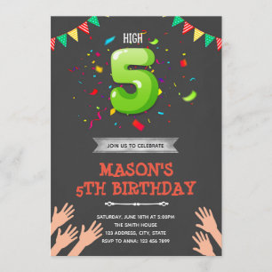 High five birthday Invitation